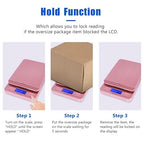Fuzion Shipping Scale, Digital Postage Scale for Packages 86 lb/0.1oz with Hold and Tare, Postal Scale with Flip Holder, Package Scale for Small Business, Battery & AC Adapter, Rose Gold