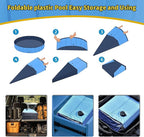 Foldable Dog Pool, 87" x 14" Large Kiddie Pool with Hard Plastic, Non-Slip Dog Bath Tub for Outdoor Backyard, Collapsible Dog Swimming Pool for Kids Dogs Pets (Blue)