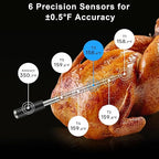 SP2 Smart Wireless Meat Thermometer with Display Base, WiFi BBQ | NIST ±0.5°F Accuracy, Ultra-Thin Probe, 10X Long Range Signal, WiFi App Monitoring for BBQ, Grill, Smoker & Oven