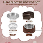 2 in 1 Smores Maker Tabletop Indoor Fondue Set, Smores Maker Tabletop Indoor Kit with Removable Trays & 4 Skewers Unique Couple Gift Set Idea, Parties, Date & Movie Night Supplies,Black