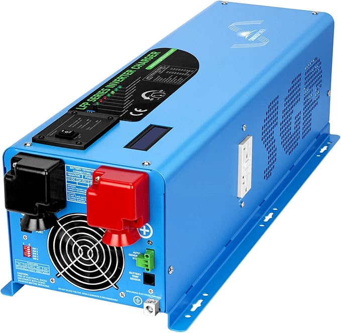 4000W 12V Inverter Charger,Peak 12000W,240Vac Input, 120V/240Vac Output Split Phase,Low Frequency,Pure Sine Wave Inverter, LCD Remote Controller,for Off Grid System(Upgraded Version)