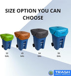 Trash Can Smell Eliminator Cover Odor Eliminating Bag with Optional Straps Lemon Scented Durable Chemical Free 32 Gallon 2 Pack