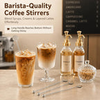 Cocktail Stirrers 8.66" - Silver Steel Swizzle Sticks, 4 Pack | 8.66" Long Steel Drink Stirrers with Dual Ends - Perfect for Tall Cocktails, Coffee & Iced Tea - Reusable Bar Essentials