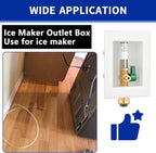 (1 Pack) Lidertik 1/2 inch Push-to-Connect Pre-Assembled Ice Maker Outlet Box Valve 1/4 inch Recessed Refrigerator Water Line Wall Box with Shut Off Valve and Stainless Steel Hammer Arrestor 651