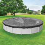 Robelle 28 ft Ultimate Charcoal Winter Pool Cover for Above Ground Pools, 4 ft Overlap (32 ft Cover Size), Solid 14 x 14 Scrim, 5.2 oz/yd2, 20-Year Warranty, Style: 5128-4
