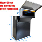 Through-the-Wall Locking Mailbox with Anti-Fishing Chute | Heavy-Duty Steel Mail Drop Box with Rainproof Cover & Adjustable Sleeve for Homes, Offices & Apartments, Black