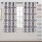H.VERSAILTEX Blackout Curtains 63 inch Length 2 Panels Set Thermal Curtains & Drapes Window Treatment Noise Reducing Geometric Modern Grommet Living Room Curtains for Bedroom - Brown and Gray