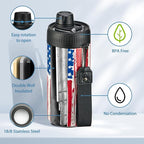 4 In 1 Beer Can Cooler Bottle Holder with Drinking Spout Lid for 12oz Regular, Slim Skinny Cans and Thermal Bottles,Sealed Insulated Double Wall Vacuum Stainless Steel Can Keeps Your Drinks Cold