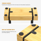 Wican Napkin Holder for Table, Bamboo Iron Standing Napkin Dispenser | Kitchen Dining Table Farmhouse Cocktail Picnic Rustic Wood Holders, Mail Bills, Suitable Dining Room Decors, Black & Yellow