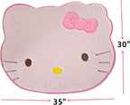 Area Rugs Kawaii Carpet Super Soft Area Rugs Cute Cartoon Kitten Face Pattern Bedroom Mats，Luxury Shaggy High Absorbent and Anti Slip