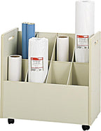 Safco Products 3045 Mobile Roll File, 8 Compartment, Putty