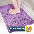 Muddy Mat® Original Dog Door Mat for Muddy Paws, Super Absorbent Microfiber, Non-Slip Washable Pet Rug, Quick Dry Chenille Entryway Carpet, Machine Washable Indoor Outdoor mat, Purple 35"x60"