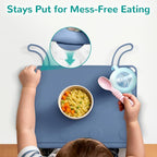 Silicone Placemat for Baby Self-Eating: Dishwasher Safe & Non-Slip for Dining Table - Table Mat for Baby 8-18 Months