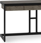 SIMPLIHOME Erina SOLID WOOD and Metal Modern Industrial 60 inch Wide Home Office Desk, Writing Table, Workstation, Study Table Furniture in Farmhouse Grey with 2 Drawers