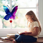 DJUAN Butterfly Gifts for Women Mom Grandma,Stainless Steel Butterfly Outdoor Statues for Yard Art Ornaments Window Porch Patio Home House Wall Decorations - Birthday Gift for Mother's Day Christmas