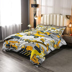 Boys Construction Comforter Set Truck Bedroom Decor for Kids Girls Under Construction Vehicles Down Comforter Nursery Children Cartoon Machinery Truck Excavator Bedding Tractor Cars Duvet Quilt,Full