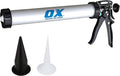 OX Pro Sausage Caulking Gun - 20 oz - 12:1 Thrust Ratio | Heavy duty dual-use sealant gun, standard tube and sausage pack compatible, tool-free conversion, integrated cartridge cutter