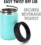 4-in-1 Stainless Steel 12 oz Double Wall Vacuum Insulated Can or Bottle Cooler Keeps Beverage Cold for Hours - Also Fits 16 oz Cans - Powder Coated Teal - Clear Water Home Goods