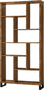 Coaster Home Furnishings Delwin 10-Shelf Bookcase Antique Nutmeg