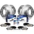 Detroit Axle - Brake Kit for Chevy GMC Silverado Sierra Yukon XL Suburban 2500 Hummer H2 Drilled Slotted Brake Rotors Ceramic Br