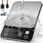 Waterproof Kitchen Scale, 10kg/22lb Food Scale Precisely Measures Grams and Ounces for Baking and Cooking, Stainless Stee Digital Scale with Backlight for Food