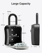 Puroma Key Lock Box Outdoor 4 Digit Code Combination Lockbox House, 1 Gray | For Contractors Guest Realtor Storage Keys, Portable, Home Wall Mount, Resettable, Combination, Weatherproof, High-capacity