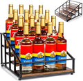 kimilus Coffee Syrup Organizer Rack, Liquor Bottle Display Shelf, 4 Tier 16 Syrup Bottles Holder Stand for Coffee Bar Kitchen Small Wine Rack for Family Storage for Syrup Wine Dressing