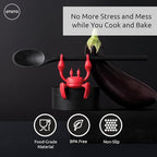 OTOTO 2 in 1 Silicone Spoon Rest & Steam Releaser - Large Spoon Holder for Stove Top - Unique and Useful Gift for Cooking - Heat Resistant Utensil Rest, Kitchen Gadgets, Red Gift (Red the Crab)