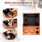 IKAPE 51/53/54/58mm Espresso Knock Box, Sandywood Coffee Station, Tamper Tools, Distributor, Portafilter & Puck Screen Accessories, Natural Sandywood Station Base