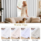 H.VERSAILTEX White Curtains for Bedroom Thermal Insulated Room Darkening Living Room Curtains Grommet Privacy Protection Window Curtain Panels/Drapes for Nursery, 2 Panels, 42x63 Inches, Pure White