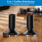 XIXUBX 2-in-1 Espresso Tamper & Magnetic WDT Tool, 53mm Spring Loaded Tamper with Anodized Aluminum Alloy Handle, Corrugated Base & Cover, Fits 53-54mm Portafilter Baskets for Espresso Machines