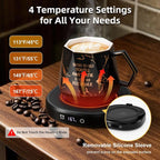 Coffee Mug Warmer Set Smart Heated Electric Tea Coffee Cup Warmer for Desk | Coffee Warmer with Mug Set, Beverage Candle Heater, 4 Temperature Control 8 Hours Auto Shut Off, Coffee Gifts for Men Office