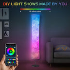 Torchlet 2pcs Floor Lamp, RGB Floor Lamp with 16 Million DIY Colors and Scene Modes, Music Sync and White Fabric Shade, Smart Floor lamp with App/Remote control, Standing Lamp for Living Room, Bedroom