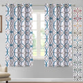 H.VERSAILTEX Blackout Curtains Printed Design 63 Inch Length 2 Panels Set Thermal Insulated Curtains for Bedroom Living Room Geometric Modern Grommet Window Drapes - Teal and Taupe
