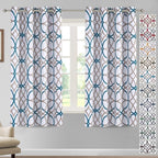 H.VERSAILTEX Blackout Curtains Printed Design 63 Inch Length 2 Panels Set Thermal Insulated Curtains for Bedroom Living Room Geometric Modern Grommet Window Drapes - Teal and Taupe