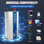 1000W Pure Sine Wave Inverter DC 48V to AC 110V 120V Power Converter 2000W Peak with LED Display for Most Small Power Appliances