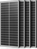 Bifacial 100 Watt Solar Panel 4Pack, 18BB 12V/24V Monocrystalline High-Efficiency Module PV Power Charger Solar Panels for Homes Camping RV Battery Boat Caravan and Other Off-Grid Applications