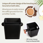 IAOSEN Knock Box Square High Sidewall Design Espresso Knock Box Shock-absorbent Knock Box Espresso with Removable Knock Bar and Non-Slip Base Espresso Accessories for Home/Office