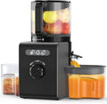 Cold Press Juicer Machines with 6.5" Large Feed Chute, Juicer for Whole Vegetables & Fruits, High Juice Yield (Black)