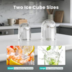 OLIXIS Countertop Ice Maker Machine with Handle, Auto-Cleaning Portable Ice Maker with Basket & Scoop, 26lbs in 24Hrs & 9 Cubes in 6 Mins, 2 Cube Sizes, for Home Party Camping RV, Green