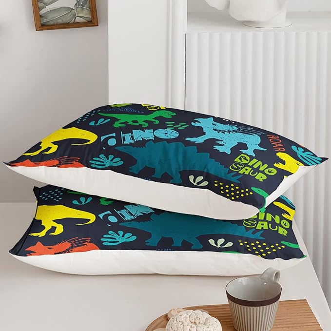 Axolotl Boys Bedding Cartoon Dinosaur Comforter Set Queen Size,Cute Dinosaur Bedding Set for Kids Boys Girls Teens Adults Room Decor,Kids Comforter Set All Season,1 Quilt 2 Pillow Cases,Purple