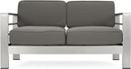 Christopher Knight Home Cape Coral Outdoor Chat Set with Fire Table, 5-Pcs Set, Khaki / Light Grey