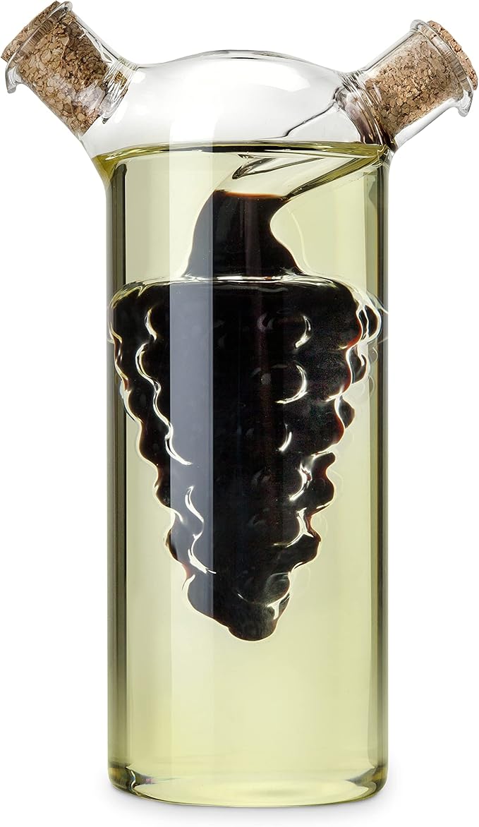 True Napa Olive Oil and Vinegar Cruet with Cork Stopper, Perfect for Housewarming, Picnic, Dinner, BBQ, Outdoor Party, Salad Bar Accessories, Home Essentials, Set of 1