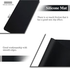 2Pcs Black Silicone Placemats, 15.7"x 11.8" - Kitchen Counter & Baking Silicone Mats