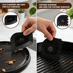 316 Upgraded Cast Iron Scrubber with Pan Scraper,Cast Iron Cleaner for Grill Pan Skillet Wok Carbon Steel,Ergonomic to Hold Easy to Use Dishwasher Safe ((Large Chain Mail))