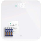 Greater Goods AccuCheck Digital Scale for Body Weight - Accurate Digital Bathroom Scale with High-Precision Sensors, Large Easy-to-Read Backlit Display, 400 lb Capacity, Auto Step-On (White)