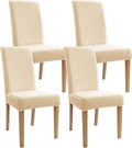 Chair Covers, Dining Room Chair Covers, Keep Chairs Dustproof, Washable, Regular Size, Chair Covers 4 Pack,for Kitchen, Hotel, Meeting, Cream White