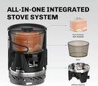 Fire-Maple Fixed Star 1 Backpacking and Camping Stove System, Camo 18oz | 30% Faster Boil with HX Base, Piezo Ignition, Compact & Durable, All-in-One Pot, Compatible with Most Canisters, Portable