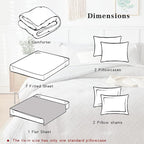 7 Pieces Tufted Bed in a Bag Queen Comforter Set with Sheets Light Grey, Soft and Embroidery Shabby Chic Boho Bohemian, Solid Color with Diamond Pattern, Jacquard Tufts Bedding Set for All Season