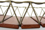 CatastrophiCreations Cat Bridge Wall-Mounted Play and Lounge Toy Cat Tree with Fabric Lounger for Pets, Onyx Bamboo/Natural Canvas